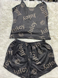Juicy Letras Leopardo Blusa Con Short