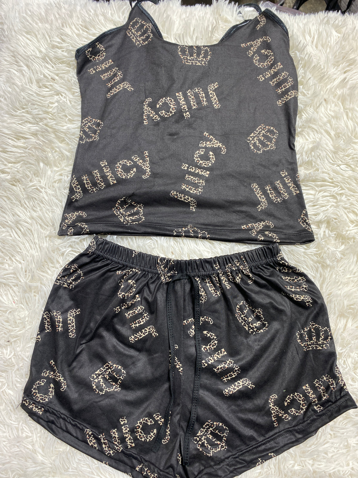 Juicy Letras Leopardo Blusa Con Short