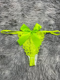 Moño Grande Verde Fosforescente Tanga De Dama
