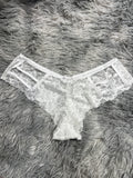 Líneas Delanteras Blanco Tanga De Dama
