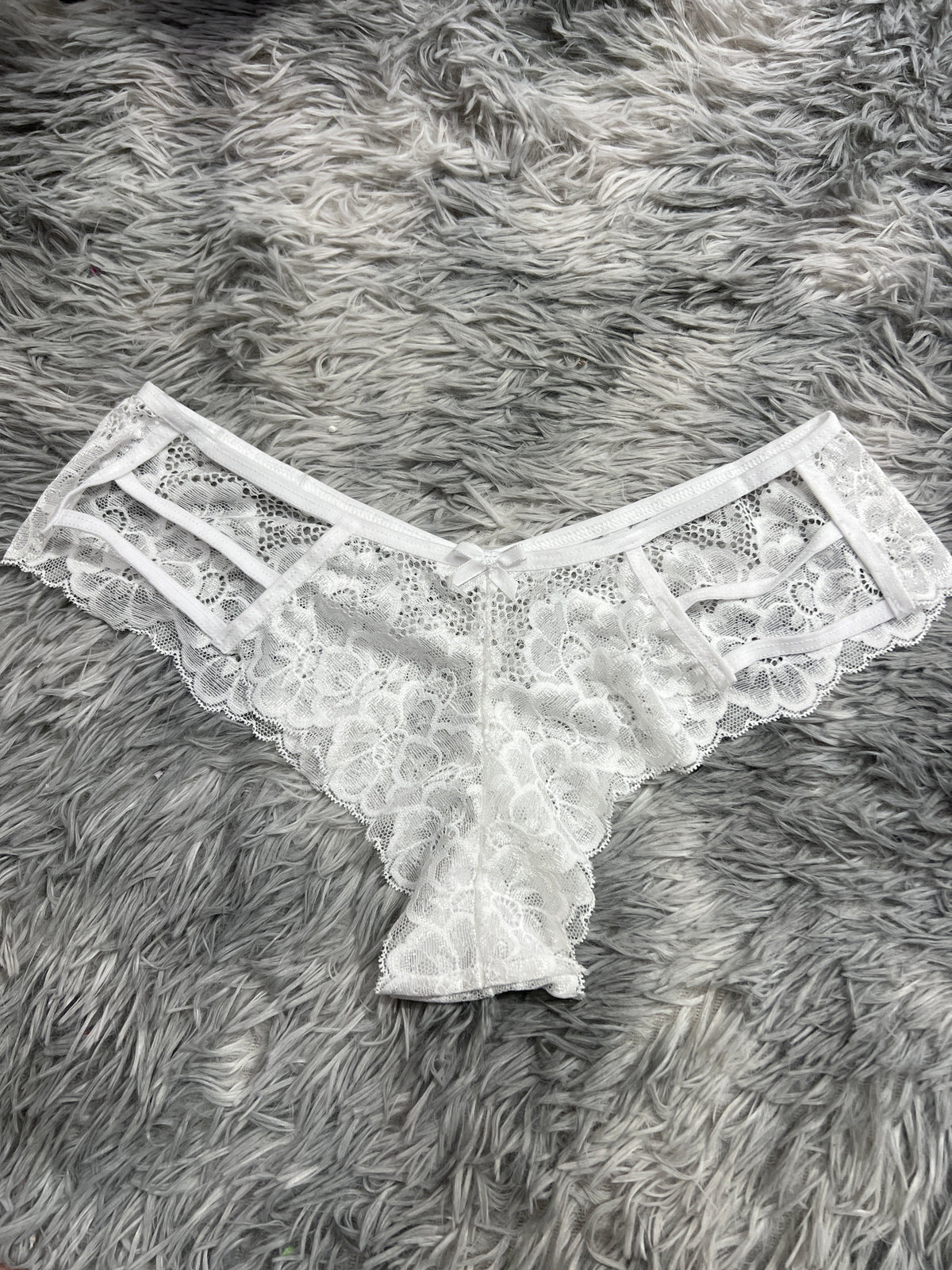 Líneas Delanteras Blanco Tanga De Dama