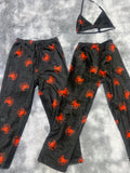 Pijama Araña Negro Duo De Pijama Afelpada.