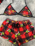Grinch cuadros rojos y negros Max Top Con Short Afelpado