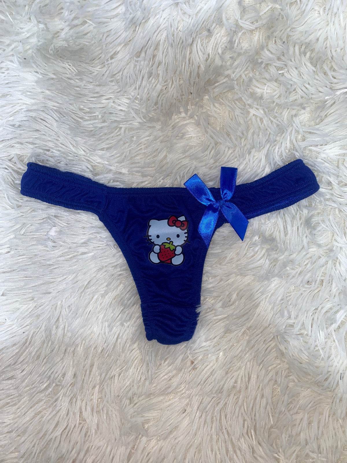 Hello Kitty Gruesa Color Azul Rey Tanga De Dama