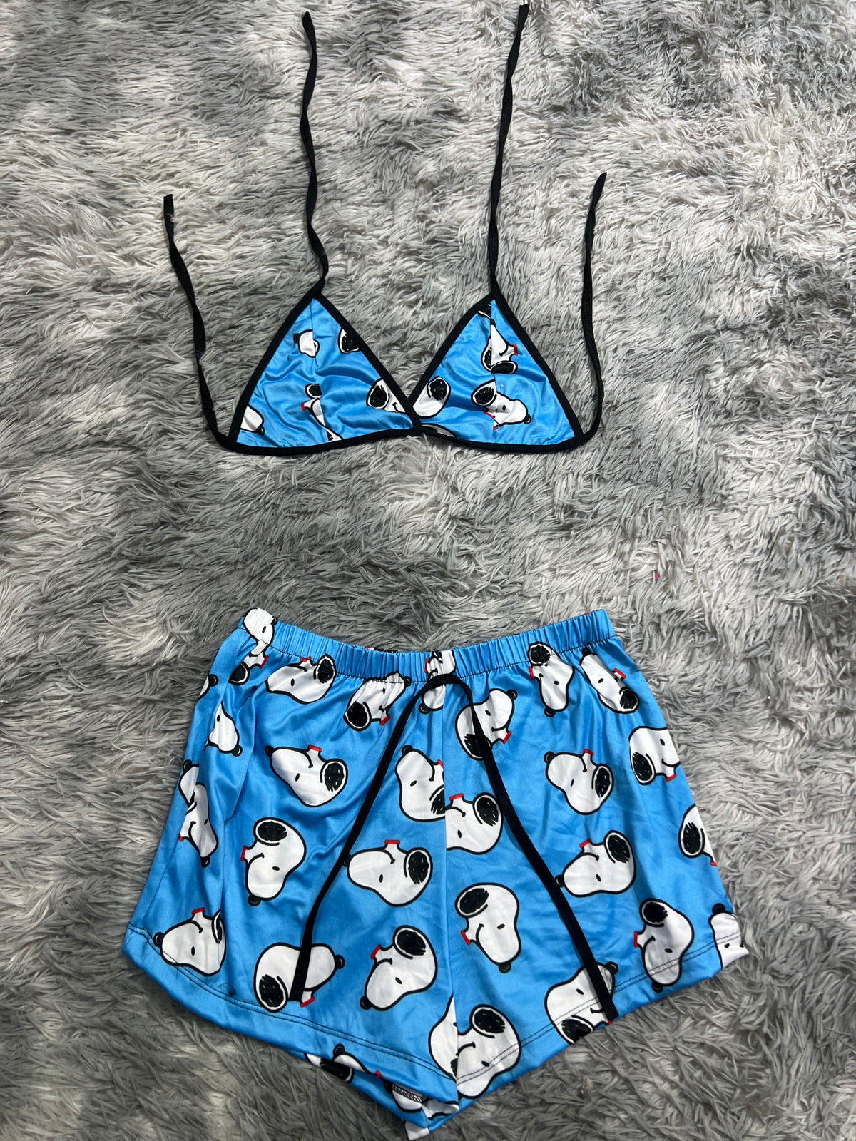 Snoopy Azul Cara Top Con Short Brush