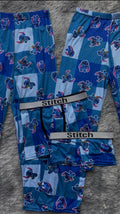 Stitch Cuadros Azules Pijama De 5 Piezas