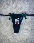 Hello Kitty Delgada Verde Tanga De Dama