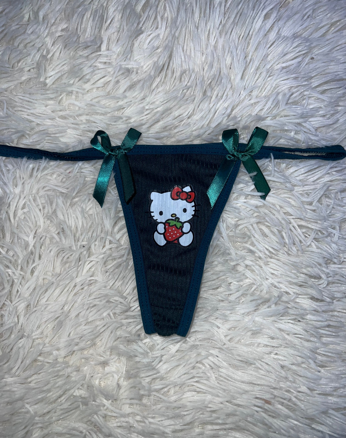 Hello Kitty Delgada Verde Tanga De Dama