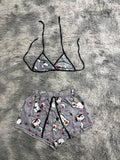 Snoopy Gris Top Con Short Brush