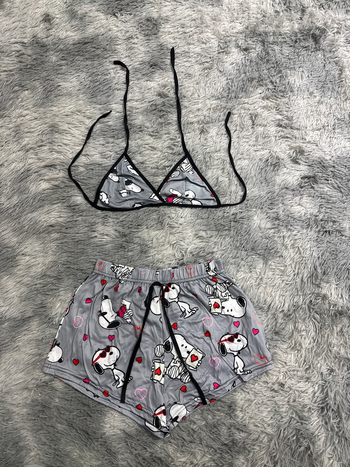 Snoopy Gris Top Con Short Brush