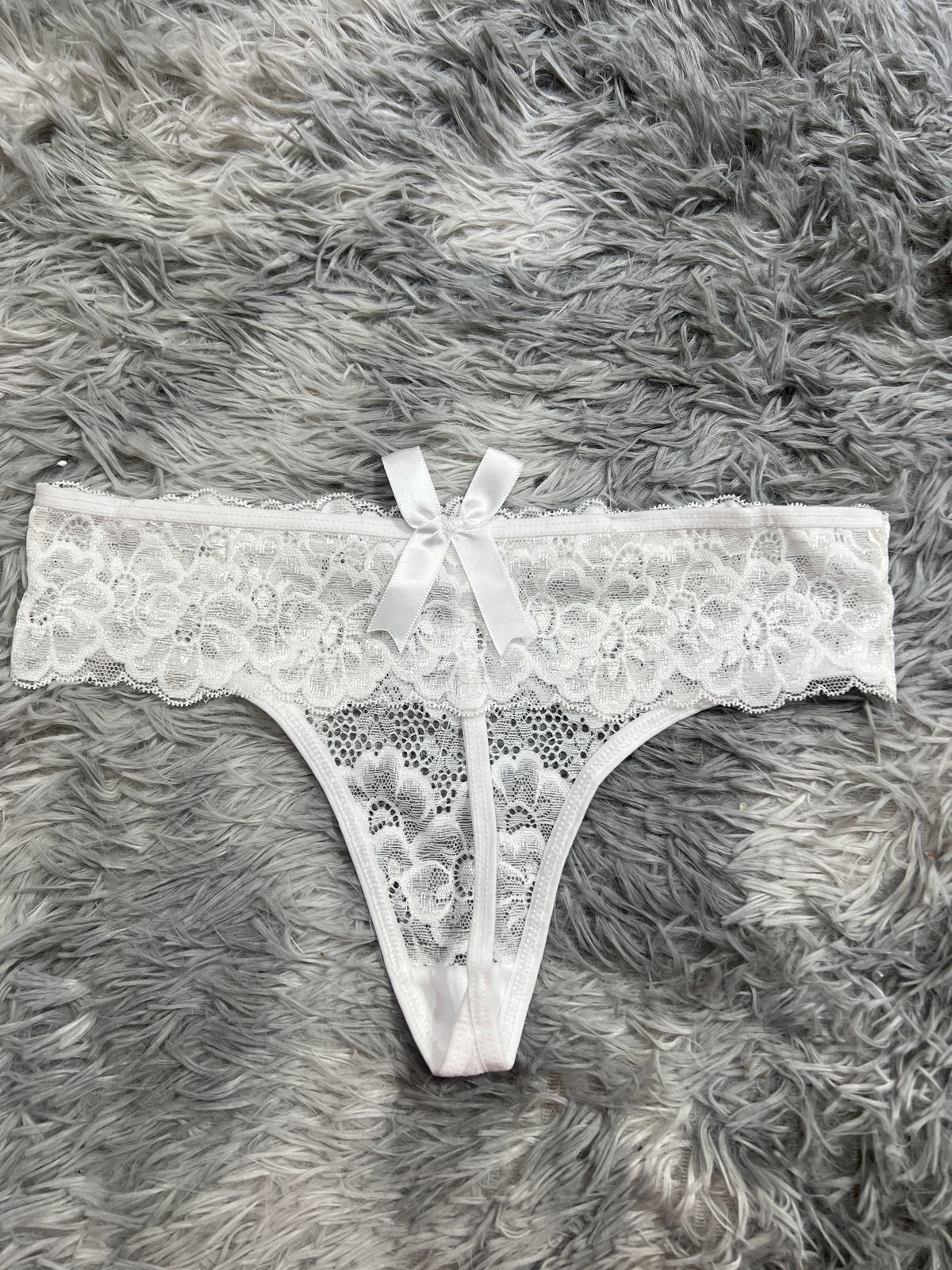 Moño Atras Blanco Tanga De Dama