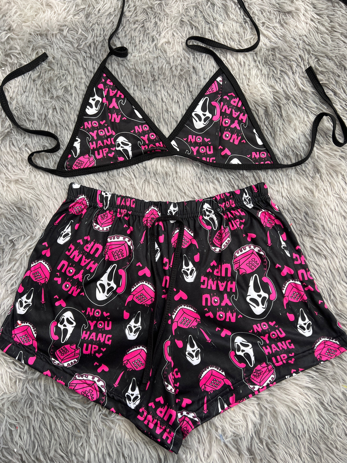 Scream Fondo Negro Top Con Short Unitalla De Brush
