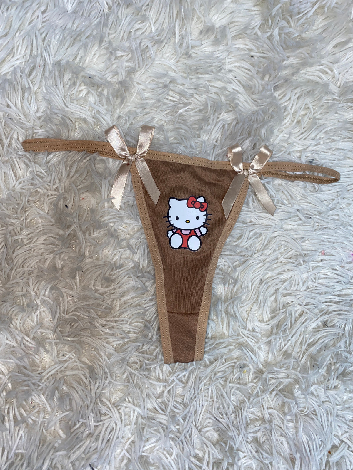 Hello Kitty Delgada Café Tanga De Dama