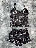 Hello Kitty Negro Blusa Con Short