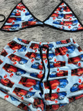Cars Azul Top Con Short Afelpado