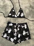 Snoopy Negro Top Con Short Brush