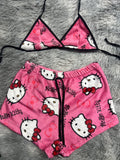 Hello Kitty Rosa Top Con Short Afelpado
