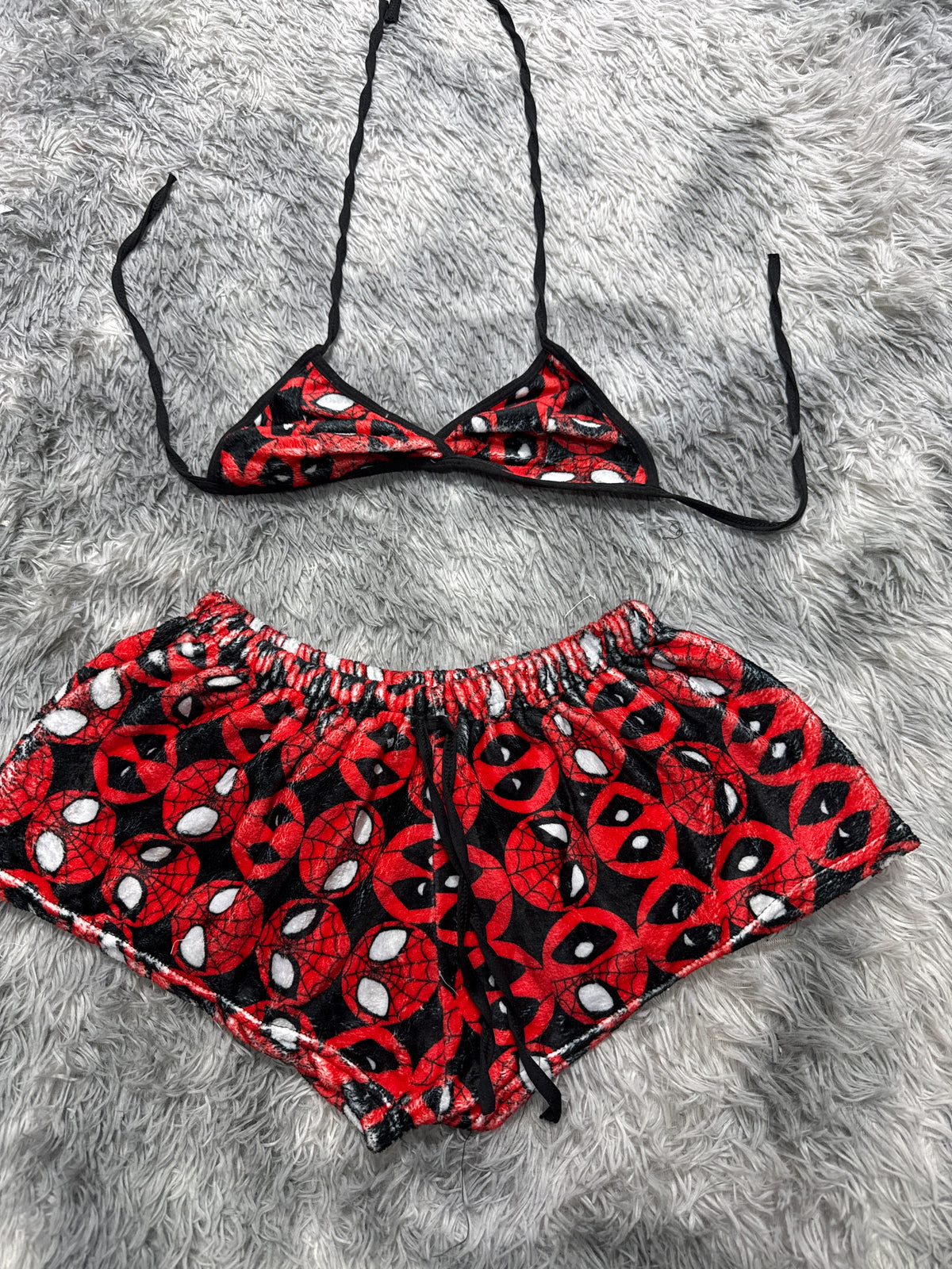 Spiderman Y Deadpool Top Con Short Afelpado