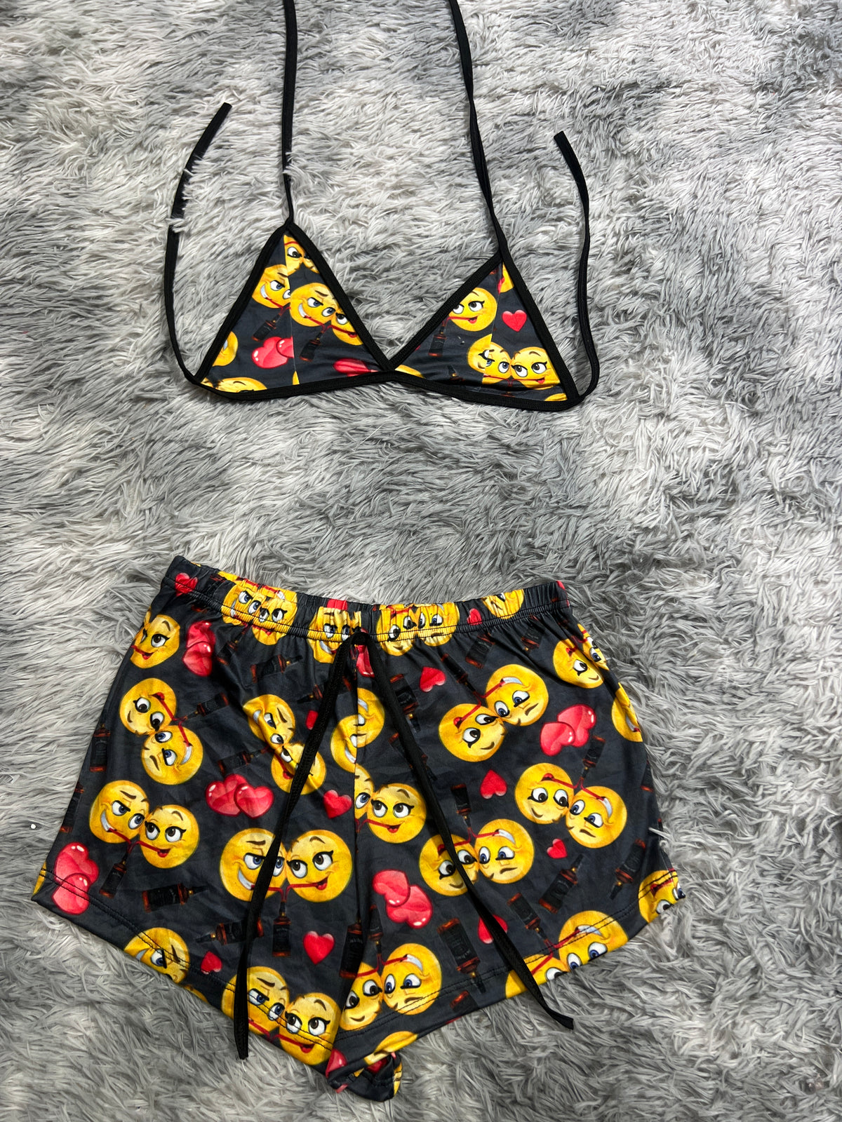 Amor Emojis Blanco Top Con Short Brush