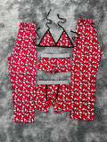 Snoopy Fondo Rojo Pijama De 5 Piezas