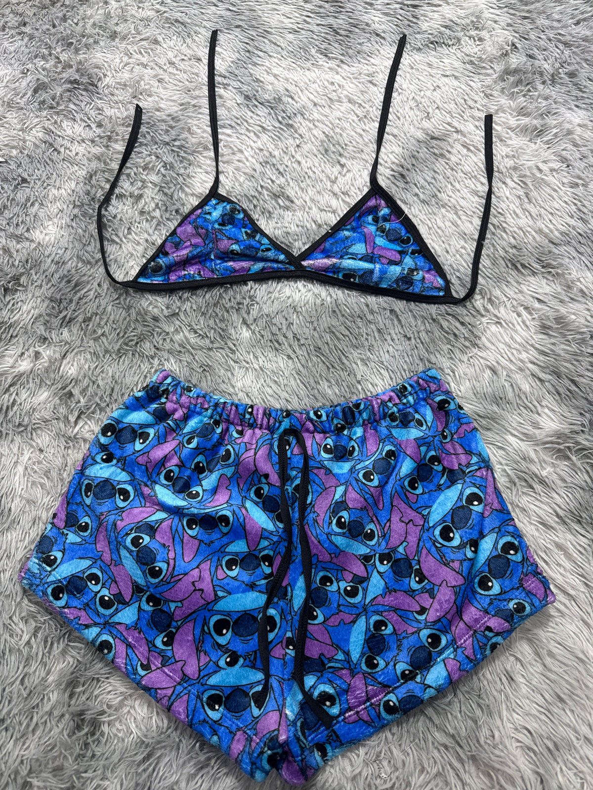 Stitch Caras Top Con Short Afelpado