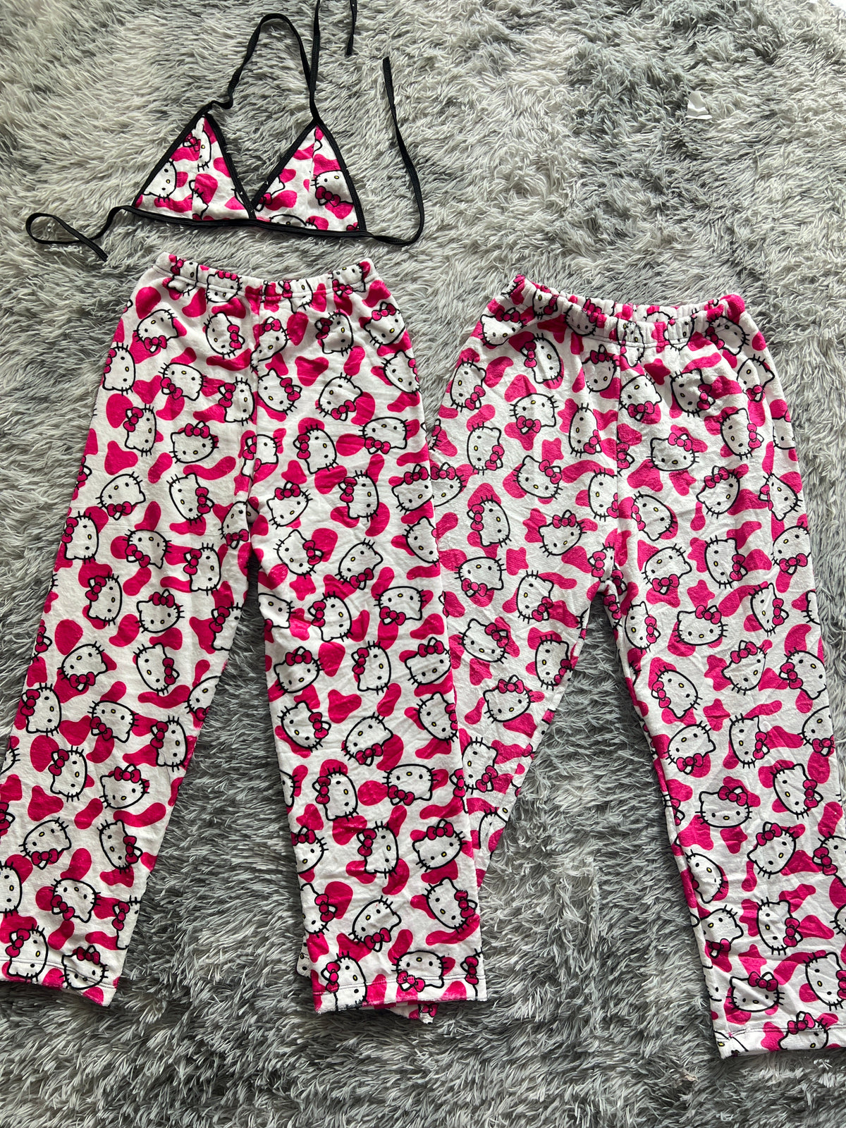 Hello Kitty Vaca Duo De Pijama Afelpada