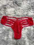 Líneas Rojo Tanga De Dama