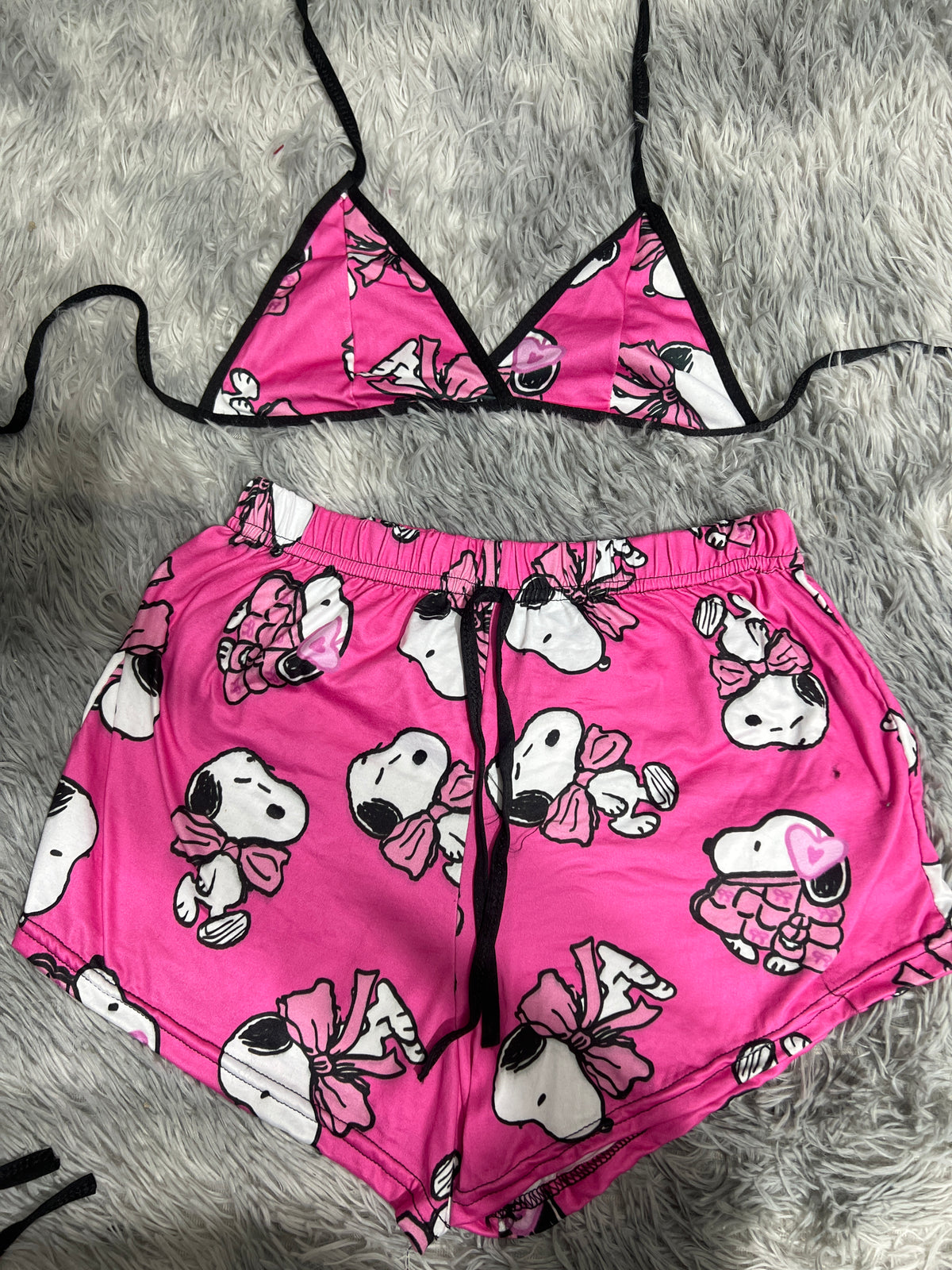 Snoopy Rosa Top Con Short Brush