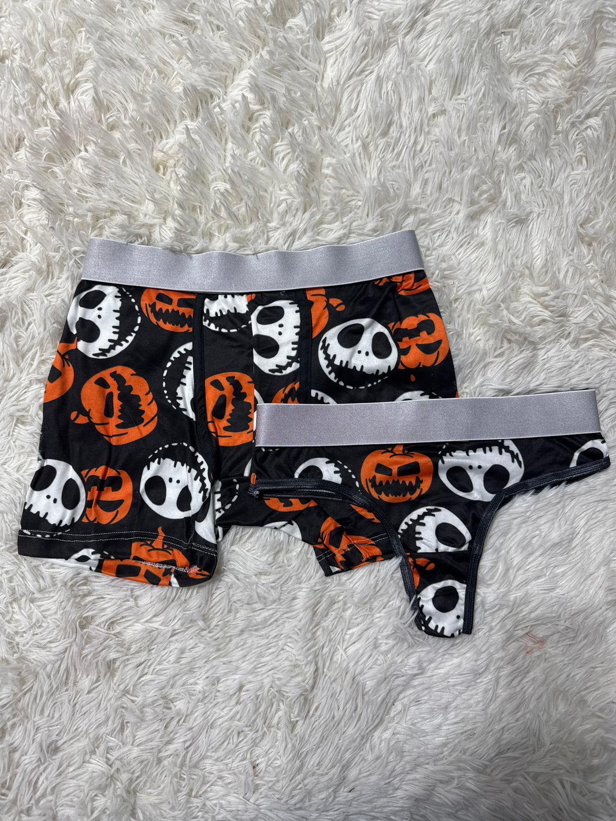 Jack Y Calabaza Halloween Duo De Boxer Con Tanga