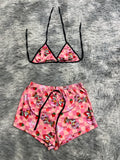 Rosita Fresita Cuadrados Rosas Top Con Short Brush