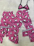 Hello Kitty Rosa Pijama De 5 Piezas