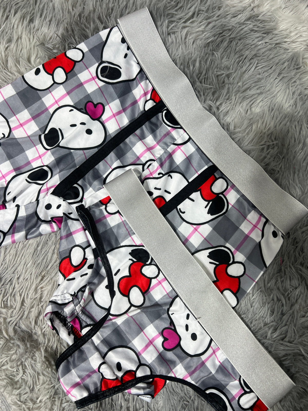 Snoopy Cuadros Rayados Duo Unitalla Con Tanga