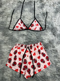Spiderman Rosa Con Corazones Rojos Top Con Short Brush