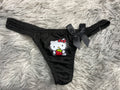 Hello Kitty Gruesa Color Negro Tanga De Dama