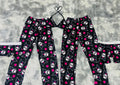 Kuromi Calaveras Rosas Fondo Negro Pijama De 5 Piezas