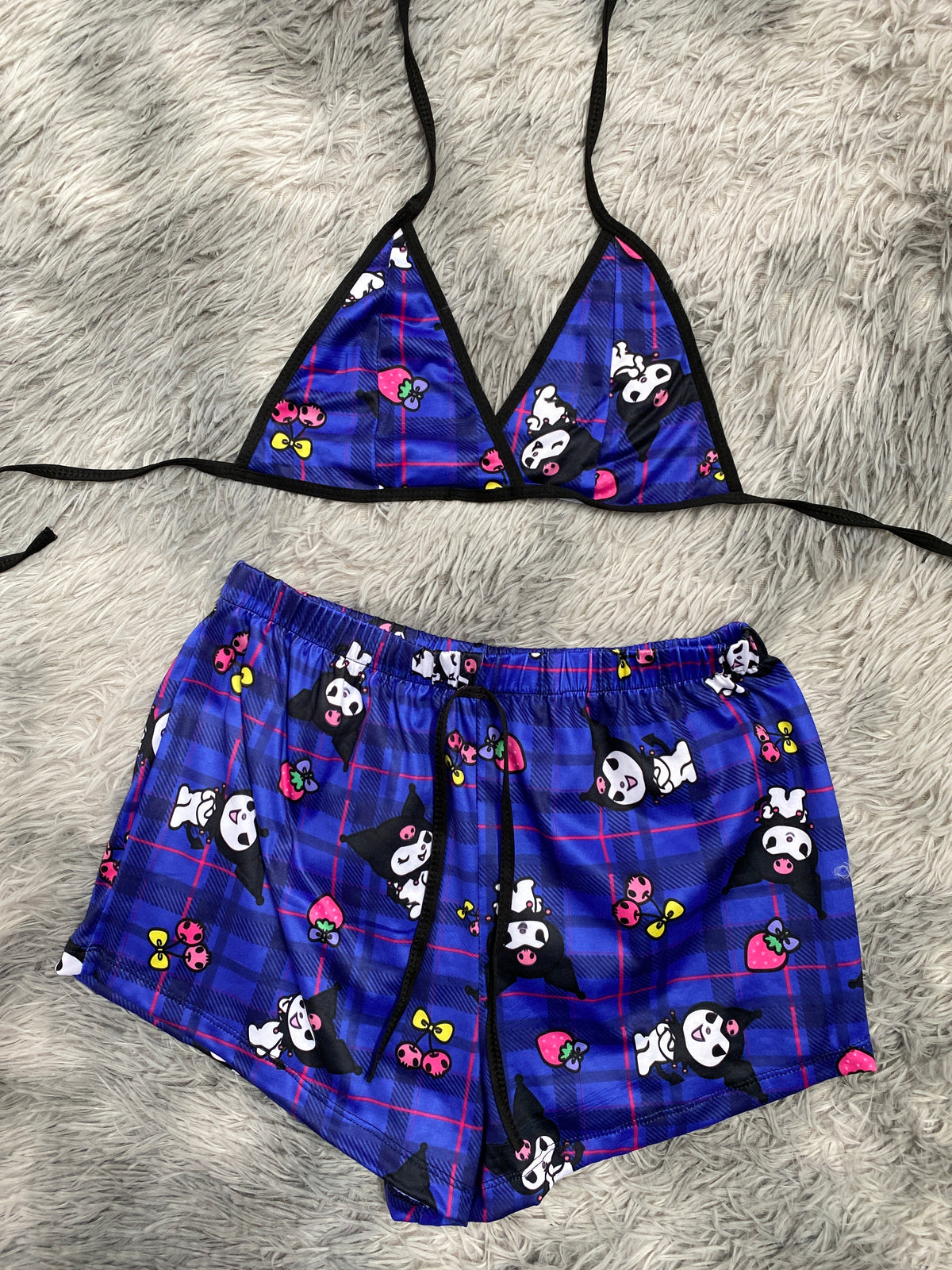 Kuromi Cuadros Morados Top Con Short Brush