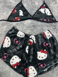 Hello Kitty Negro Top Con Short Afelpado