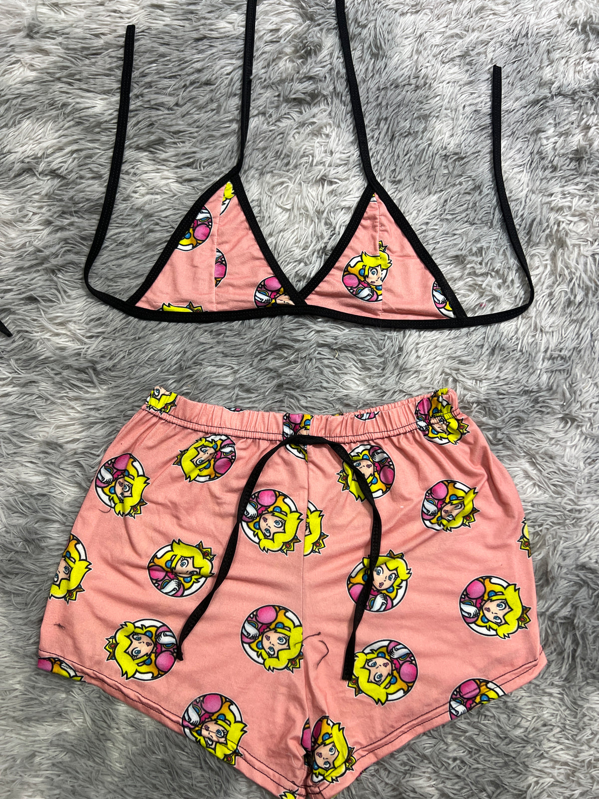 Peach Princesa Top Con Short Brush