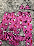 Batman Y Hello Kitty Rosa Pijama De 5 Piezas