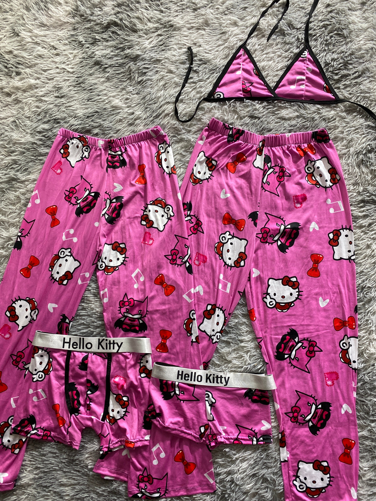 Batman Y Hello Kitty Rosa Pijama De 5 Piezas