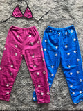 osito carinosito intercalado rosa y azul duo de pijama afelpada