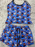 Spider Kitty Azul Blusa Con Short