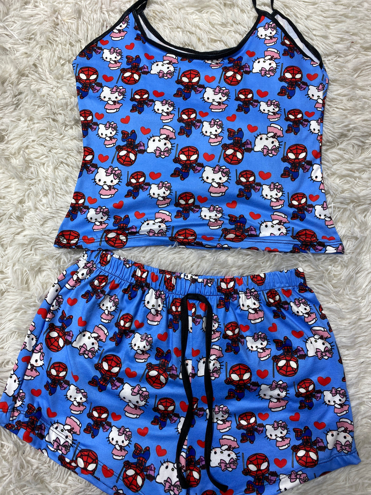 Spider Kitty Azul Blusa Con Short