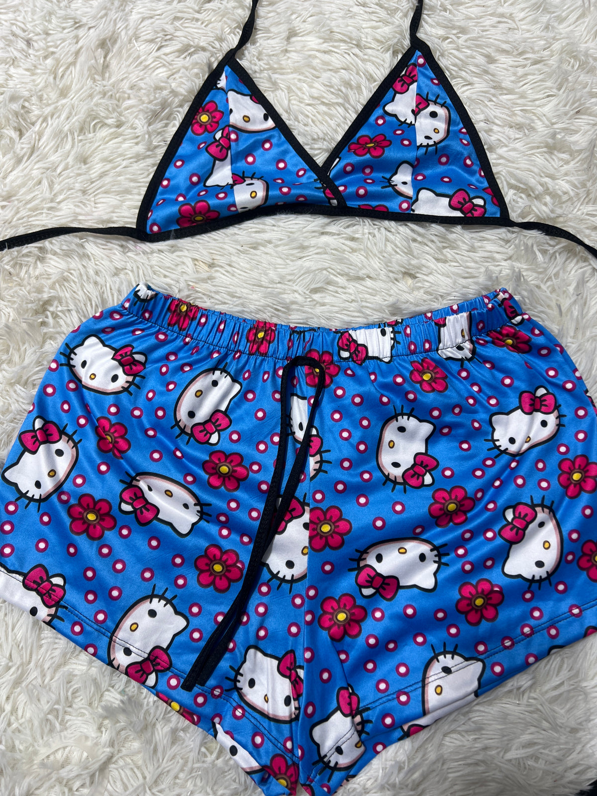 Hello Kitty Azul Puntos Top Con Short Brush