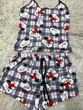 Snoopy Rayallado Rosa Blusa Con Short