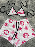 Gwen Fondo Blanco Top Con Short Brush