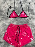 Hello Kitty Rosa Con Blanco Top Con Short Brush