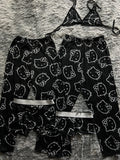 Hello Kitty Negro Pijama De 5 Piezas