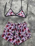 Spider Kitty Fondo Morado Top Con Short Afelpado