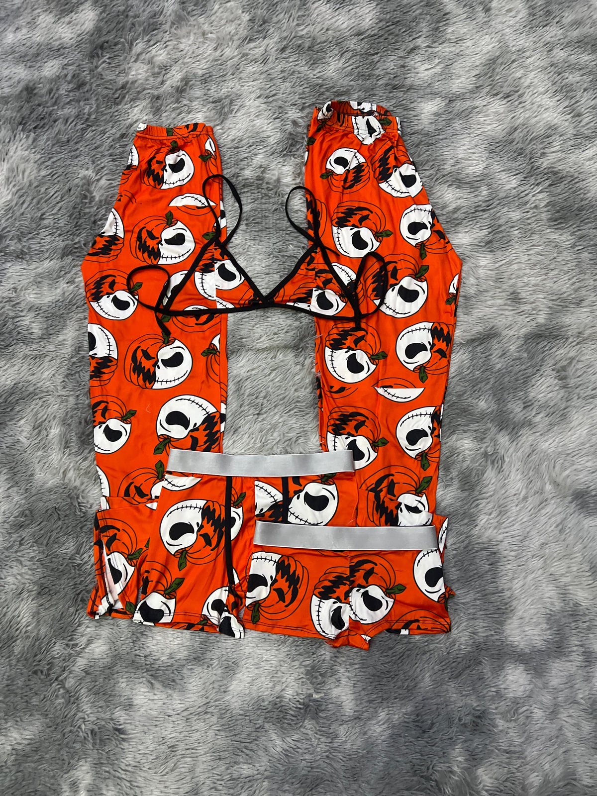 Jack Naranja Halloween Pijama De 5 Piezas